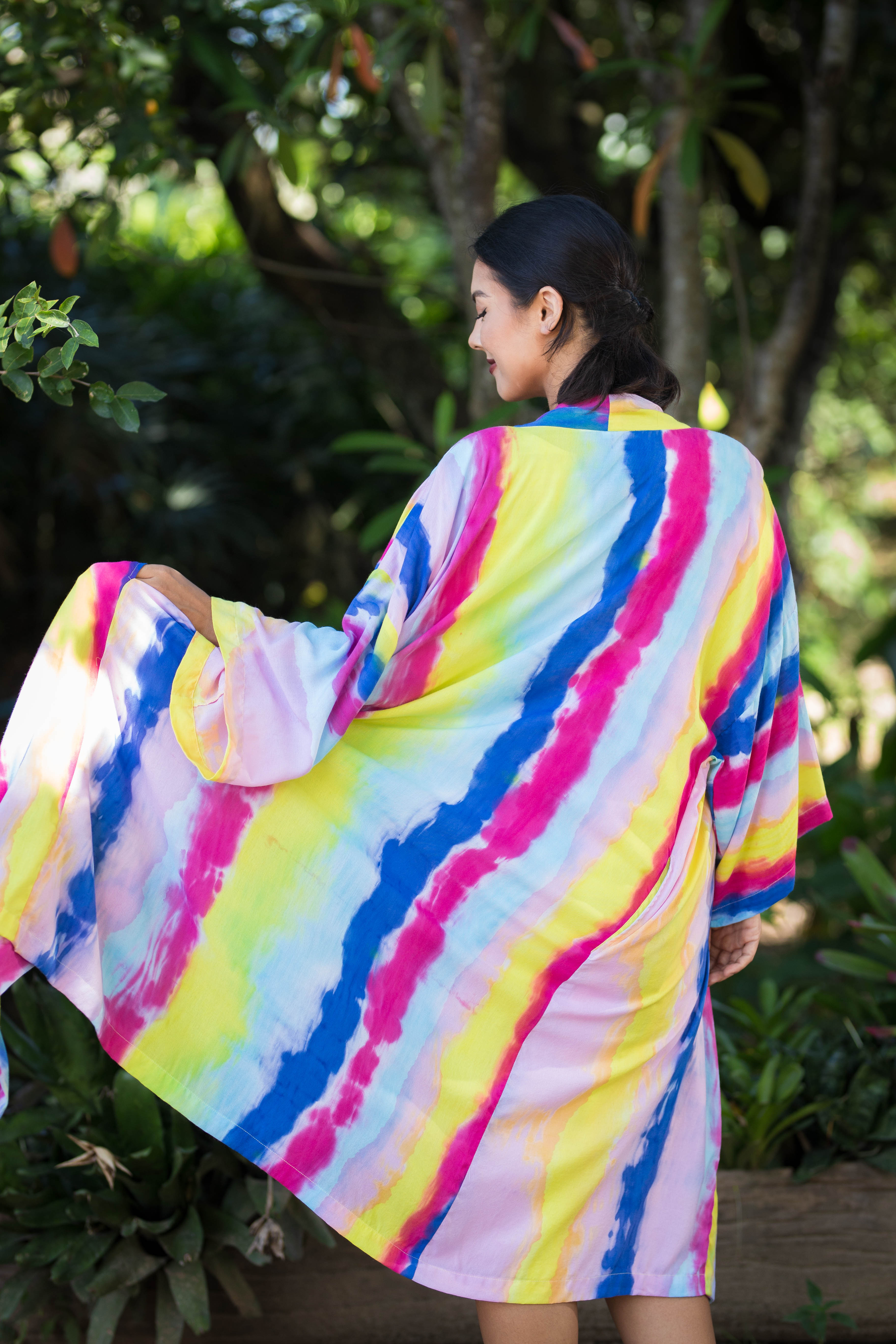120 C ECO PAINTED Long sleeve Duster Coat